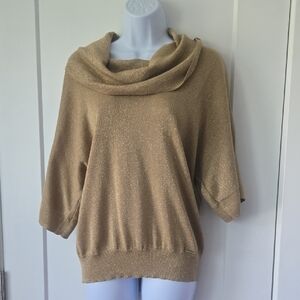 NEW MICHAEL Michael Kors Gold Cowl Neck Turtleneck Sweater